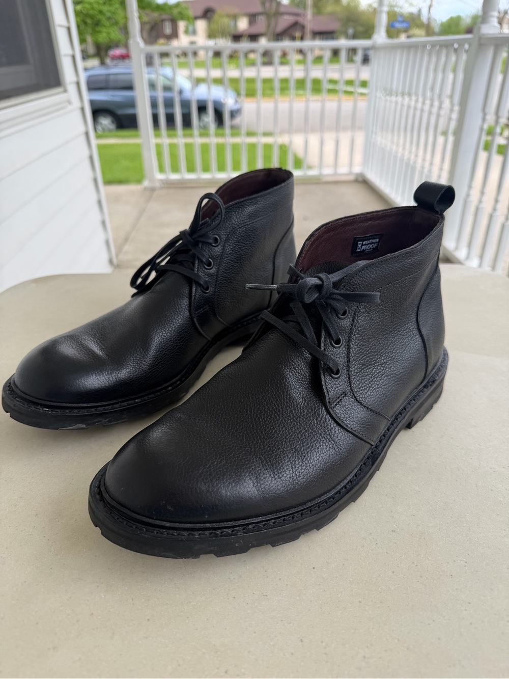 Allen Edmonds Alpine Chukka Pebble Leather Boots Black Weatherproof Men Size 8.5